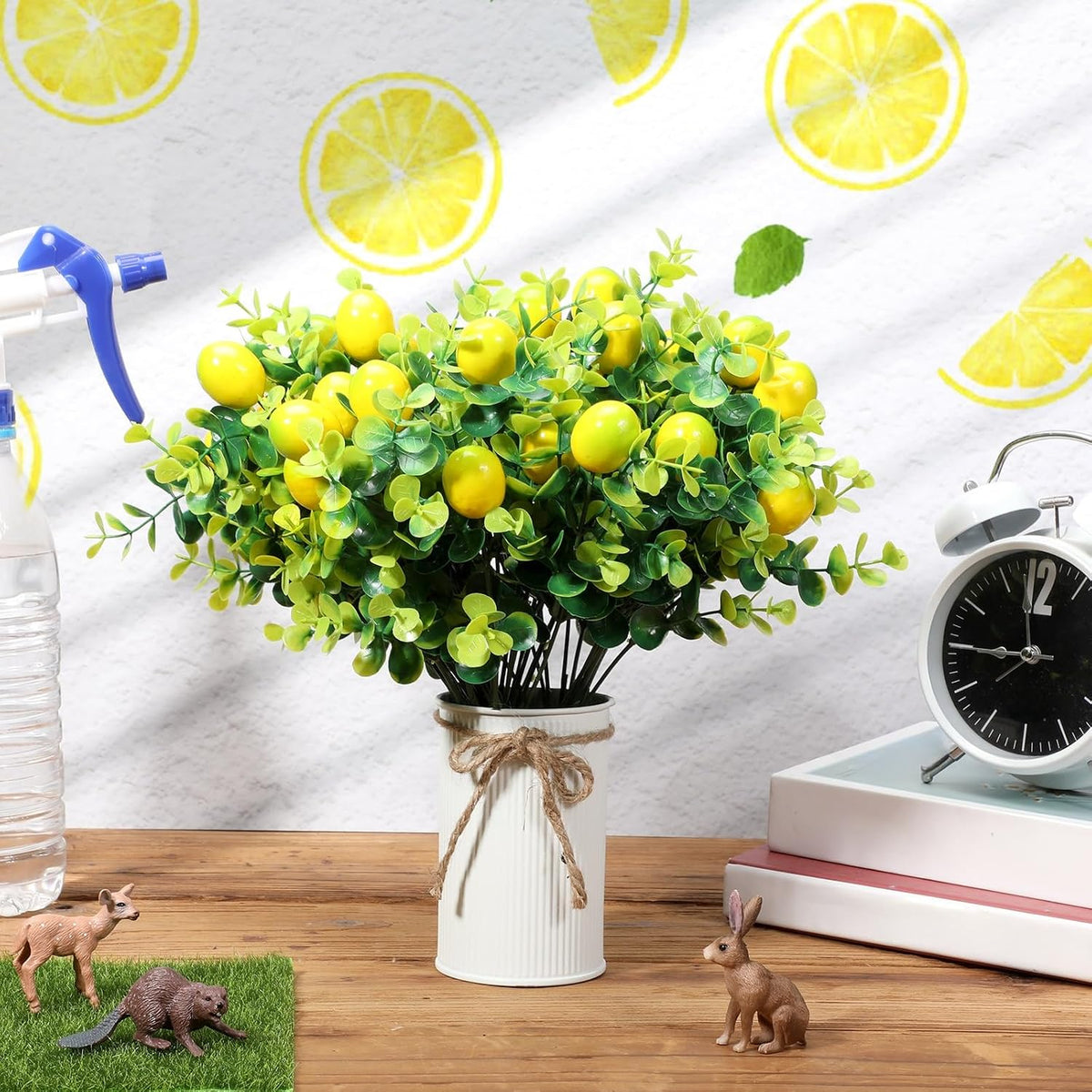8 Pcs Faux Lemon Plant Centerpiece Decoration for Table