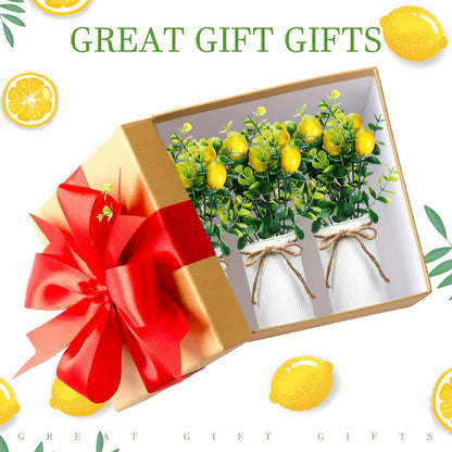 8 Pcs Faux Lemon Plant Centerpiece Decoration for Table