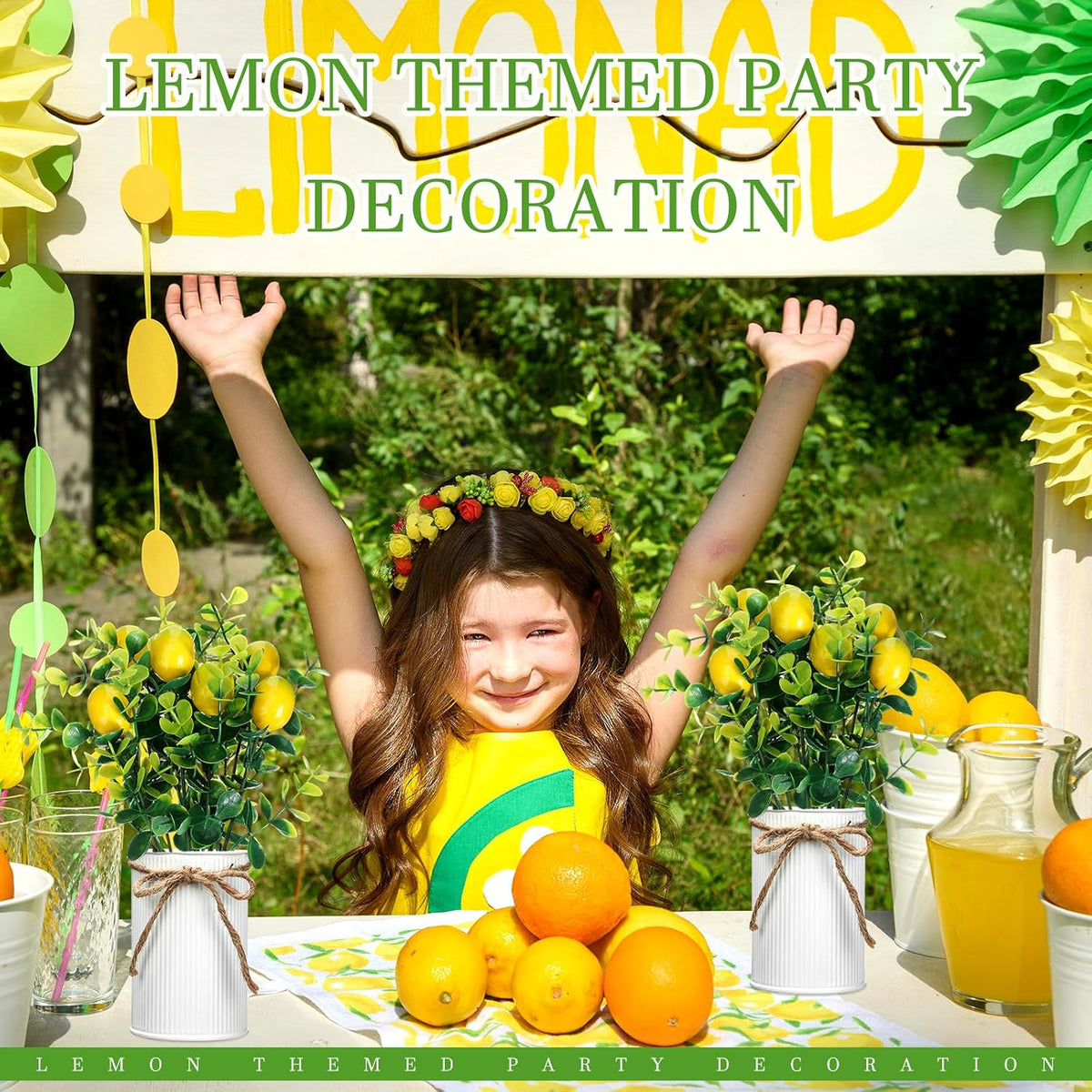 8 Pcs Faux Lemon Plant Centerpiece Decoration for Table