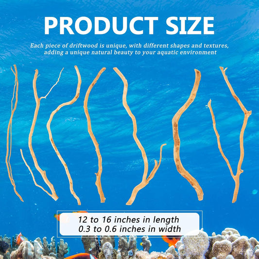 150g Natural Driftwood for Aquarium 12''-16'' Reptile Branches Terrarium Wood Long Driftwood for Aquarium Assorted Shapes Natural Decor