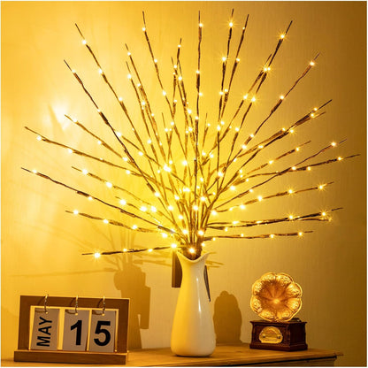 3Pack 30"Twig Lights, USB Plug in Branches Lights, 60 Led Bulbs, Warm White