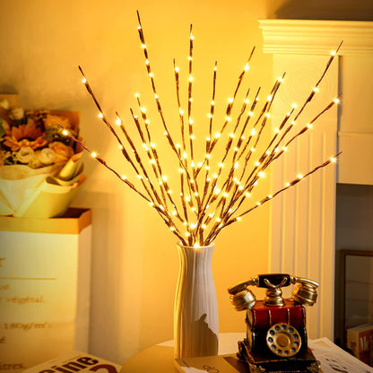 3Pack 30"Twig Lights, USB Plug in Branches Lights, 60 Led Bulbs, Warm White