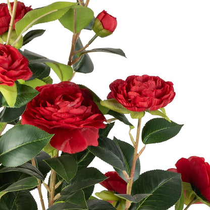 Artificial Camellia Tree 2 Pack - Realistic Camellia Plants in Pot with White Flowers, Lifelike Faux Greenery for Living Room, Patio, or Wedding, White