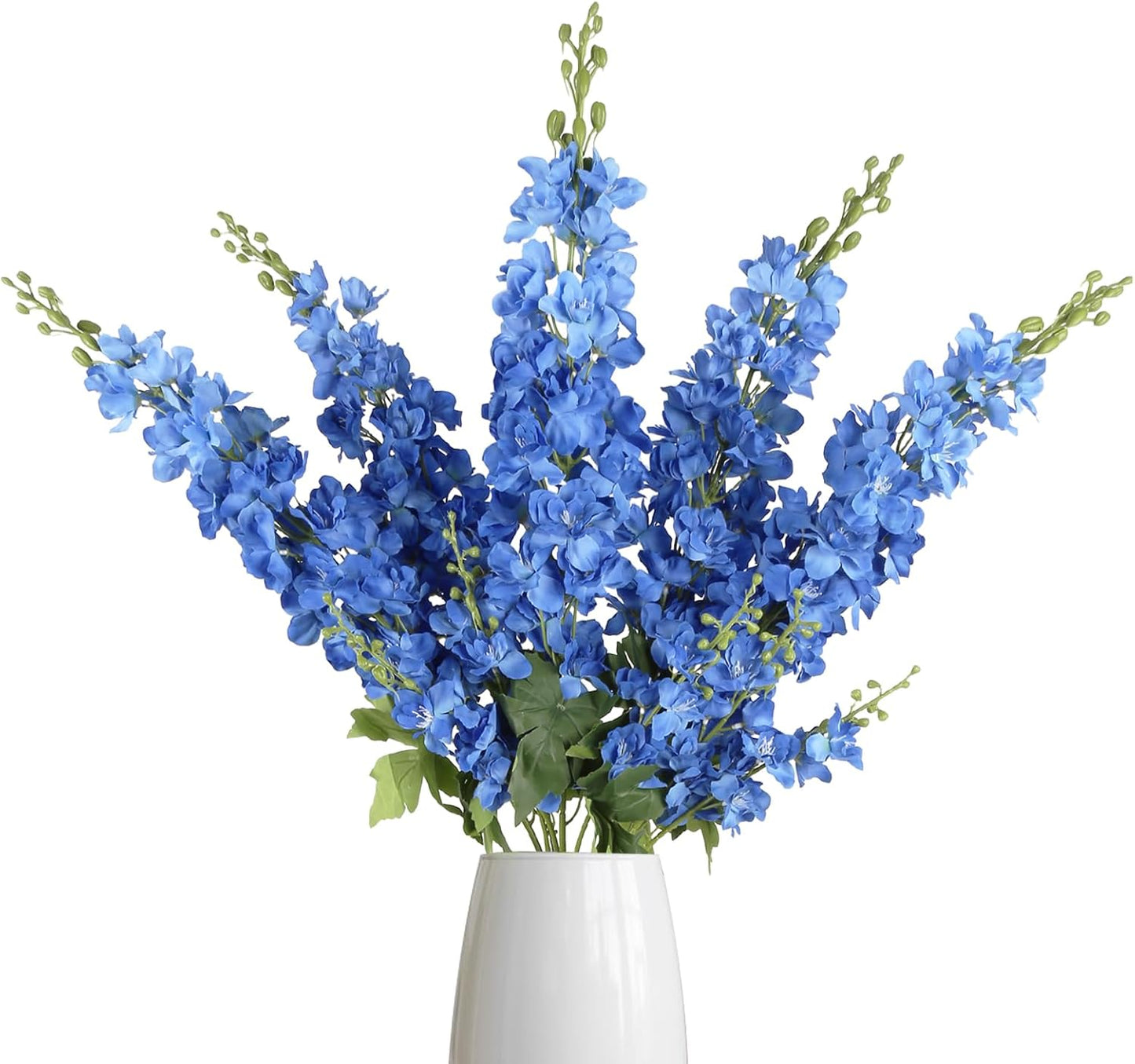 43.3" Green Delphinium Artificial Flowers 5PCS Faux Delphinium Flowers Larkspur Long Stem Artificial Flowers for Wedding Table Centerpieces Home Garden Decor(Green)