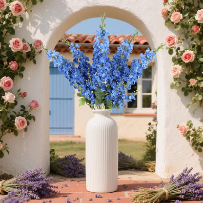 43.3" Green Delphinium Artificial Flowers 5PCS Faux Delphinium Flowers Larkspur Long Stem Artificial Flowers for Wedding Table Centerpieces Home Garden Decor(Green)