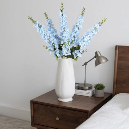 43.3" Green Delphinium Artificial Flowers 5PCS Faux Delphinium Flowers Larkspur Long Stem Artificial Flowers for Wedding Table Centerpieces Home Garden Decor(Green)