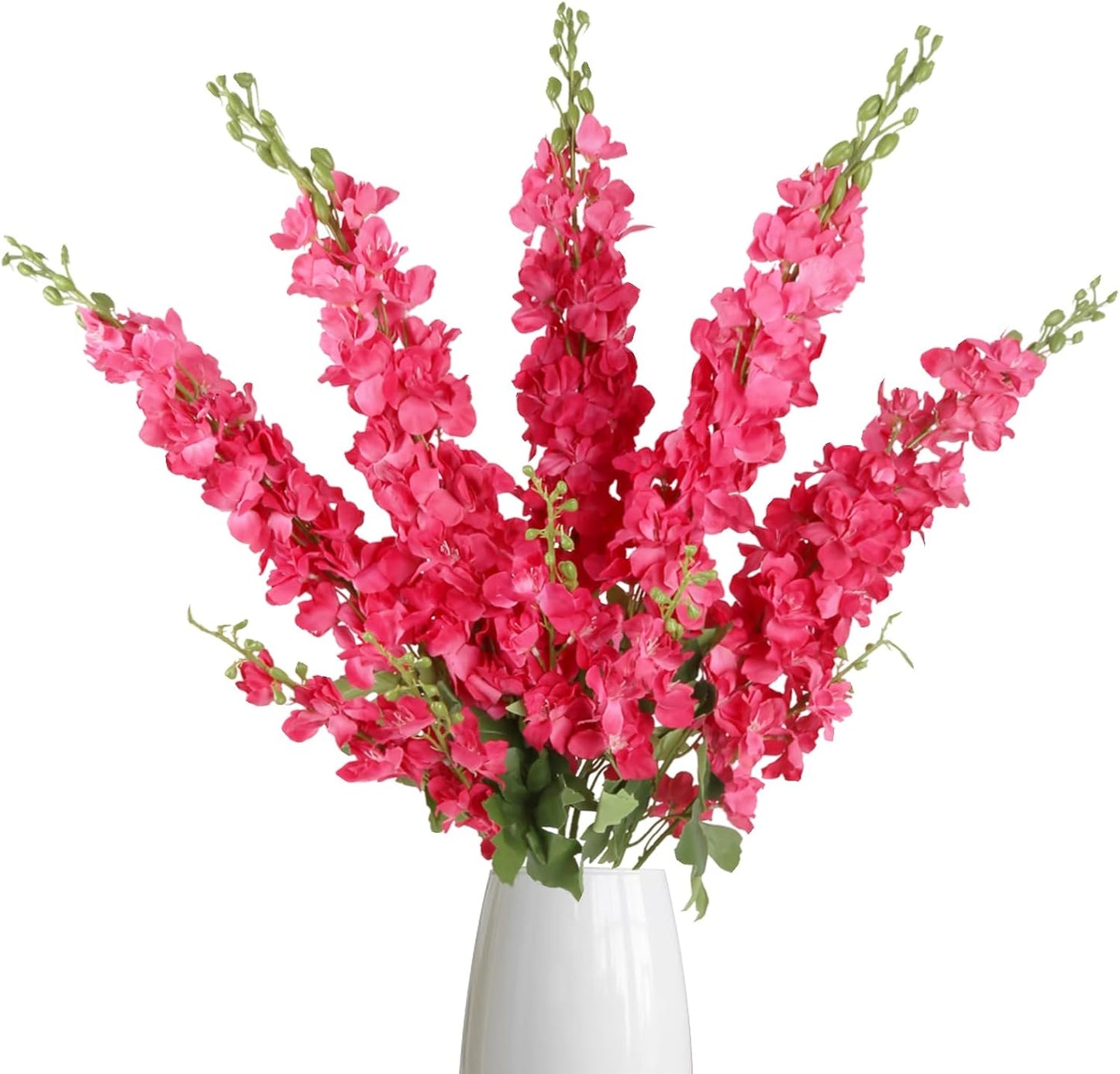 43.3" Green Delphinium Artificial Flowers 5PCS Faux Delphinium Flowers Larkspur Long Stem Artificial Flowers for Wedding Table Centerpieces Home Garden Decor(Green)