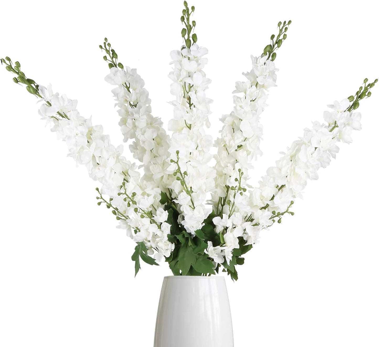 43.3" Green Delphinium Artificial Flowers 5PCS Faux Delphinium Flowers Larkspur Long Stem Artificial Flowers for Wedding Table Centerpieces Home Garden Decor(Green)