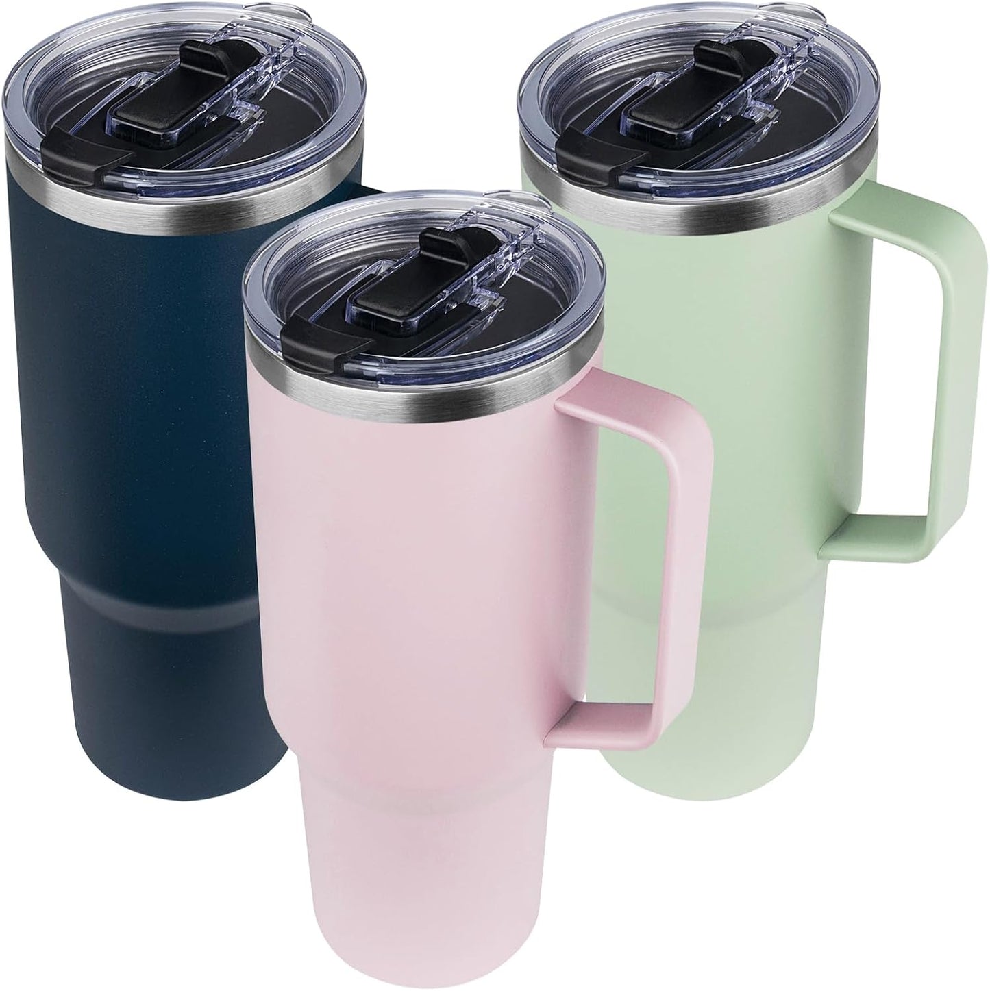 20 oz Tumbler with Handle, Stainless Steel Insulated Tumbler with Lid and Straw, Double Wall Vacuum Coffee Mug Tumbler, Insulated Coffee Thermal Cup for Cold and Hot (Yellow, 20 Ounces)