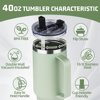 20 oz Tumbler with Handle, Stainless Steel Insulated Tumbler with Lid and Straw, Double Wall Vacuum Coffee Mug Tumbler, Insulated Coffee Thermal Cup for Cold and Hot (Yellow, 20 Ounces)