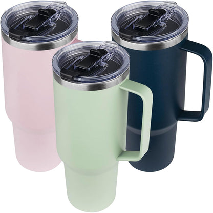 20 oz Tumbler with Handle, Stainless Steel Insulated Tumbler with Lid and Straw, Double Wall Vacuum Coffee Mug Tumbler, Insulated Coffee Thermal Cup for Cold and Hot (Yellow, 20 Ounces)