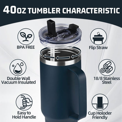 20 oz Tumbler with Handle, Stainless Steel Insulated Tumbler with Lid and Straw, Double Wall Vacuum Coffee Mug Tumbler, Insulated Coffee Thermal Cup for Cold and Hot (Yellow, 20 Ounces)