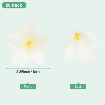 20-Pack Artificial Plumeria Flowers 2.4in/6cm, Pink | Fake Silk Heads, Hawaiian, Petal, For DIY Crafts Dress Wedding Party Decoration