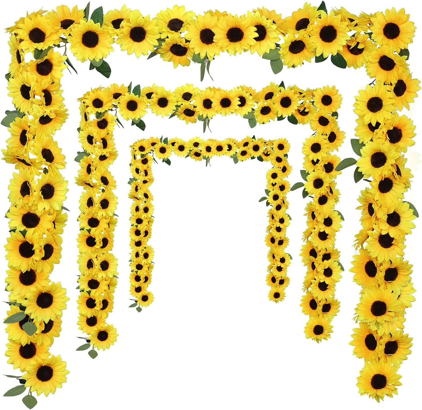 40pcs Fake Sunflower Heads with Stems, Yellow | 4inch Sunflower Artificial Silk Flower Heads in Bulk for Party Baby Shower Wedding Making Handicrafts Decor
