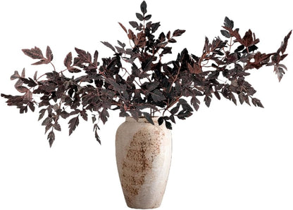 Artificial Maple Leaves Branches, 3 Pcs Artificial Cimicifuga Plant Leaf 31.4" Fake Fall Stems Plants for Vase, Faux Plants for Home Autumn Halloween Thanksgiving Party Table Centerpiece Decor