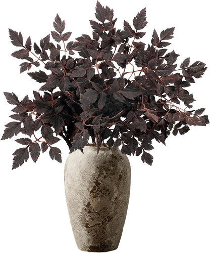 Artificial Maple Leaves Branches, 3 Pcs Artificial Cimicifuga Plant Leaf 31.4" Fake Fall Stems Plants for Vase, Faux Plants for Home Autumn Halloween Thanksgiving Party Table Centerpiece Decor