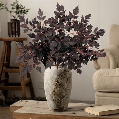 Artificial Maple Leaves Branches, 3 Pcs Artificial Cimicifuga Plant Leaf 31.4" Fake Fall Stems Plants for Vase, Faux Plants for Home Autumn Halloween Thanksgiving Party Table Centerpiece Decor