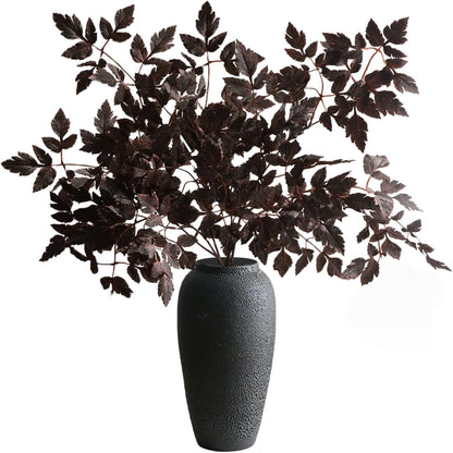 Artificial Maple Leaves Branches, 3 Pcs Artificial Cimicifuga Plant Leaf 31.4" Fake Fall Stems Plants for Vase, Faux Plants for Home Autumn Halloween Thanksgiving Party Table Centerpiece Decor