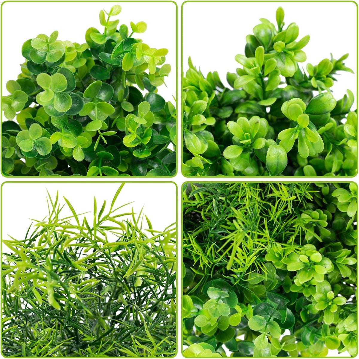 6 Pcs Artificial Greenery Mixed Fake Eucalyptus Plastic Plants