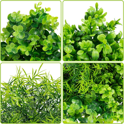 6 Pcs Artificial Greenery Mixed Fake Eucalyptus Plastic Plants