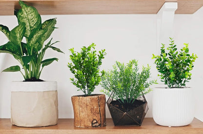 6 Pcs Artificial Greenery Mixed Fake Eucalyptus Plastic Plants