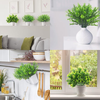 6 Pcs Artificial Greenery Mixed Fake Eucalyptus Plastic Plants