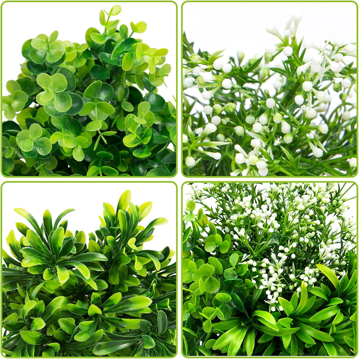6 Pcs Artificial Greenery Mixed Fake Eucalyptus Plastic Plants