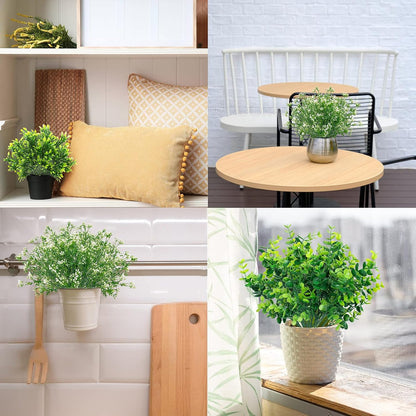 6 Pcs Artificial Greenery Mixed Fake Eucalyptus Plastic Plants