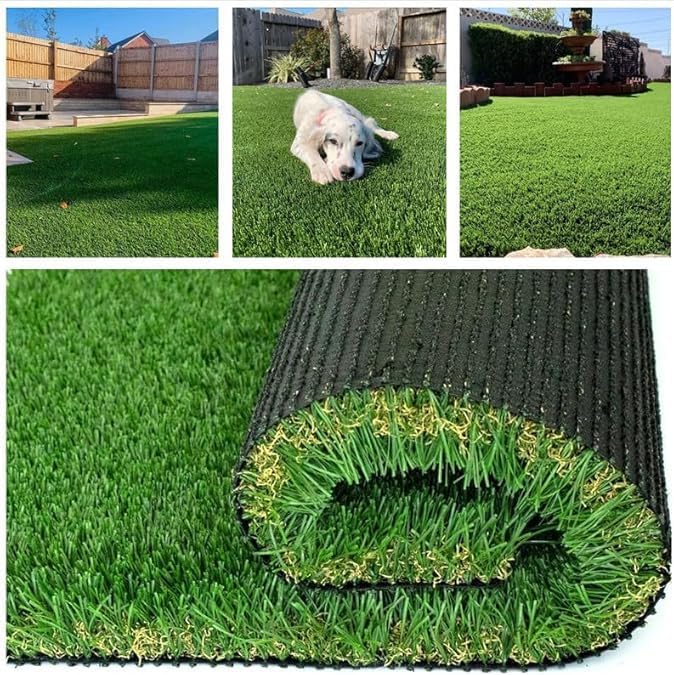 Ultrathick Artificial Grass Turf,1.77 Inch High Dense W Shape Grass Silk -Durable PU Backing-Luxurious Indoor Outdoor Dog Garden Landscape Patio Synthetic Fake Faux Grass Mat-Sent by Rolled