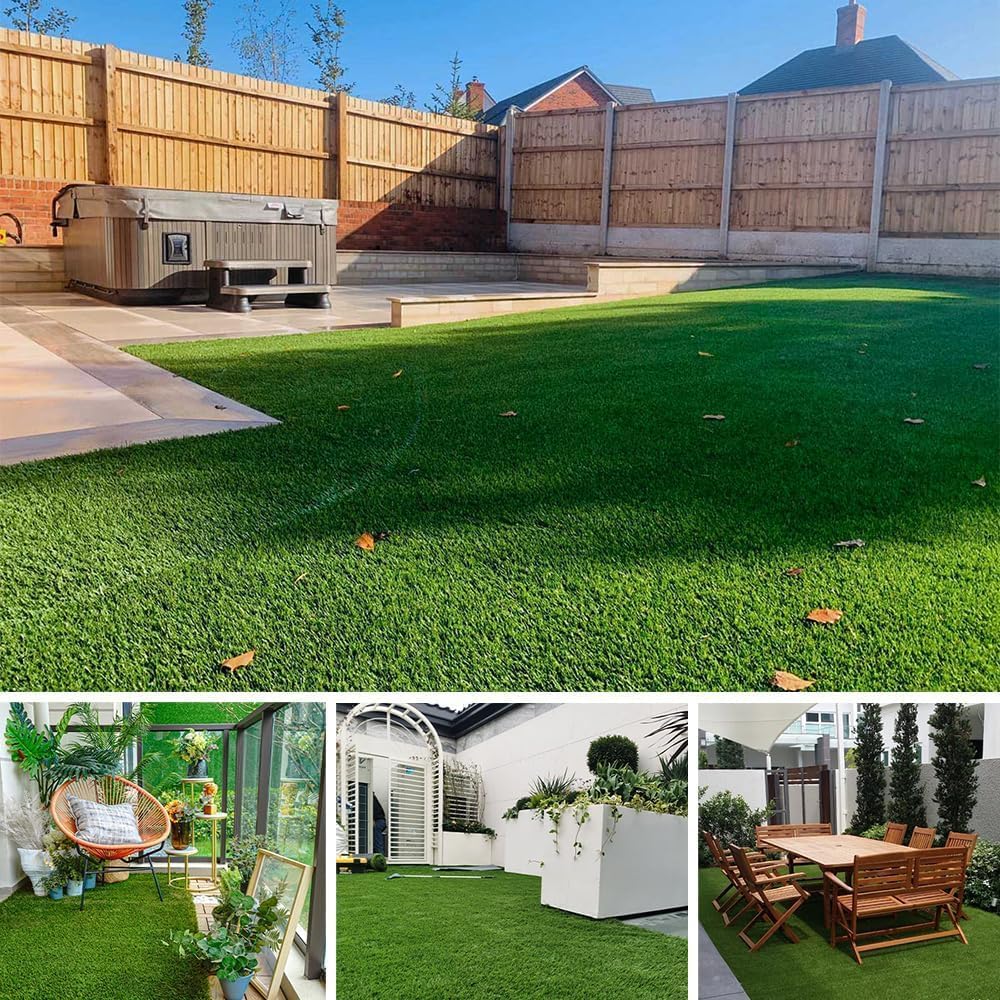 Ultrathick Artificial Grass Turf,1.77 Inch High Dense W Shape Grass Silk -Durable PU Backing-Luxurious Indoor Outdoor Dog Garden Landscape Patio Synthetic Fake Faux Grass Mat-Sent by Rolled