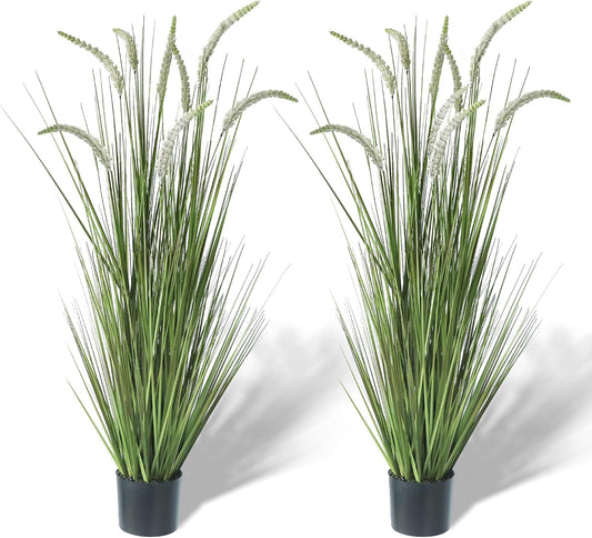 4ft 2-Pack Artificial Faux Veronica Speedwell Grass, 47in Green Plant