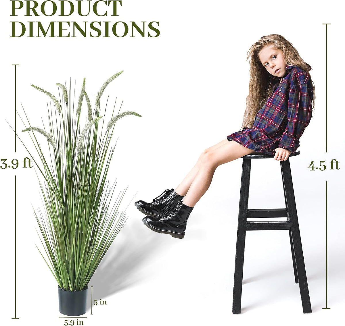 4ft 2-Pack Artificial Faux Veronica Speedwell Grass, 47in Green Plant