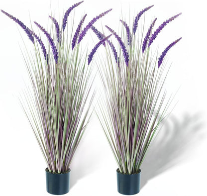 4ft 2-Pack Artificial Faux Veronica Speedwell Grass, 47in Green Plant