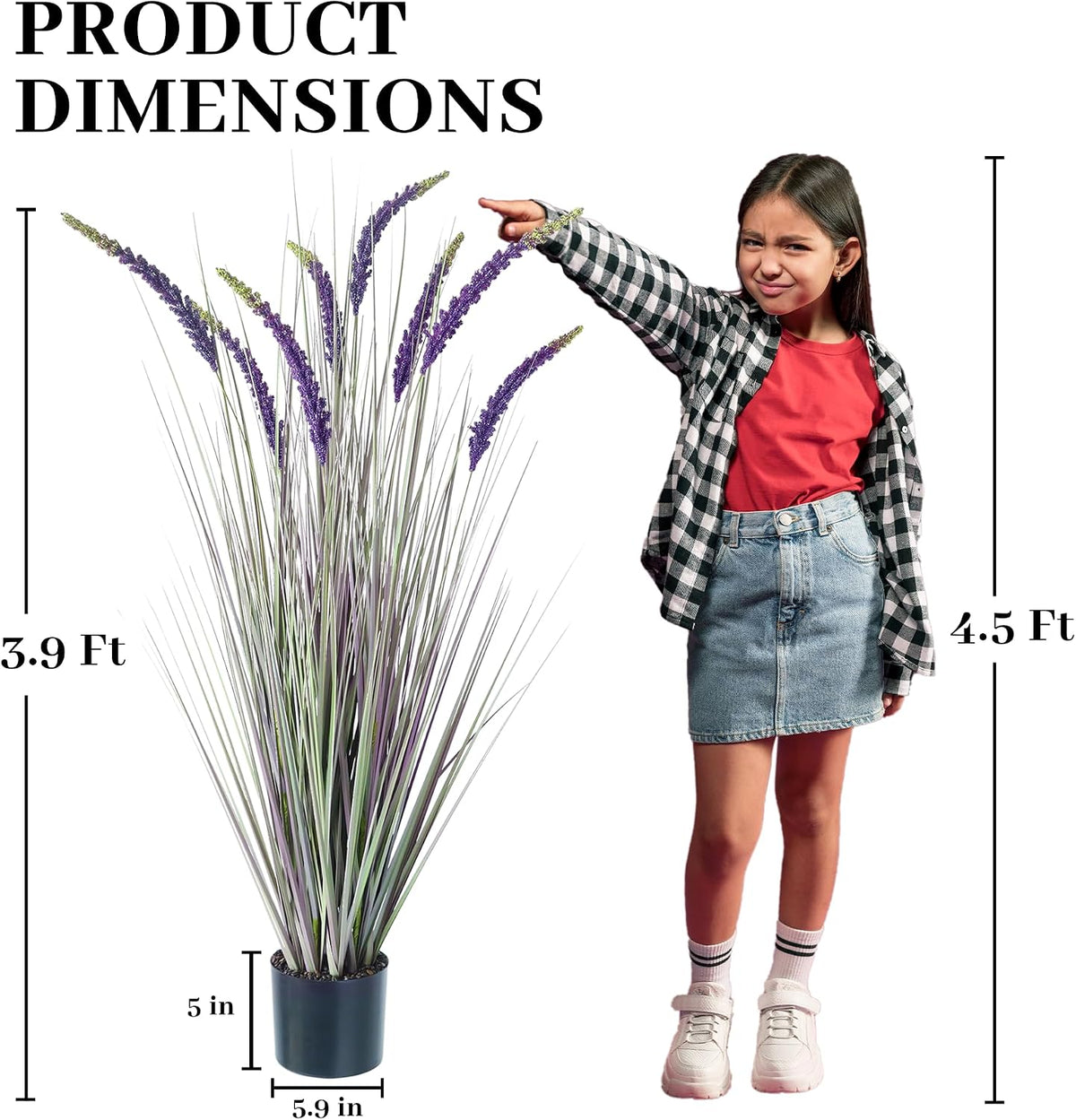 4ft 2-Pack Artificial Faux Veronica Speedwell Grass, 47in Green Plant