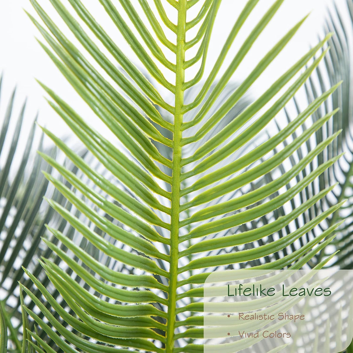 2ft Artificial Cycad Tree UV Resistant with Lifelike Bark & Realistic Leaves, 24in Super Full Faux Sago Palm Tree, for Porch Patio Front Door Home Office Decor