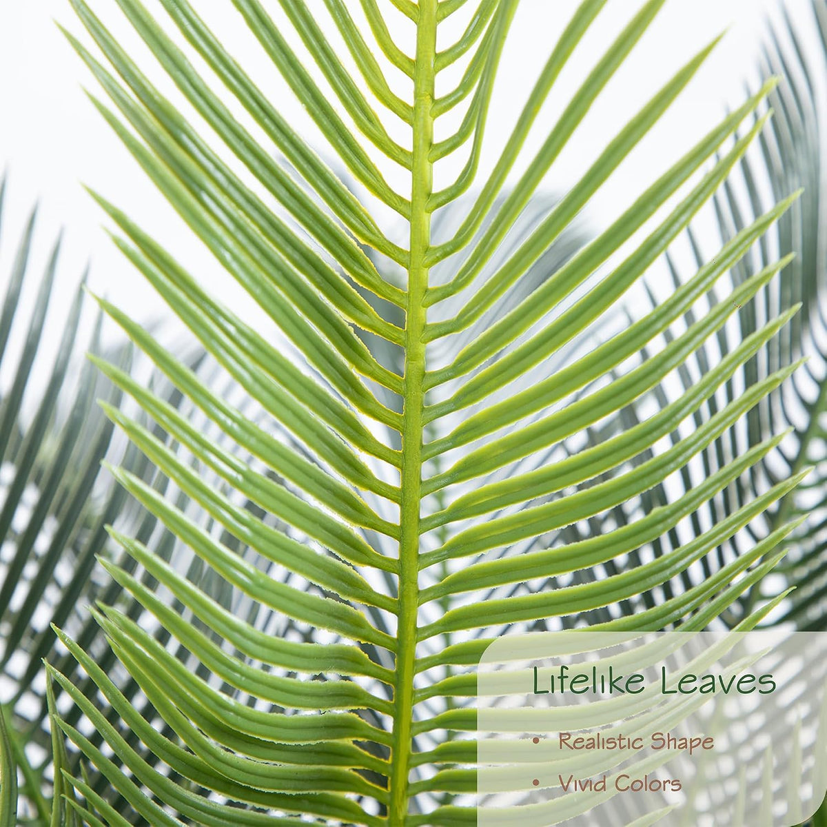 2ft Artificial Cycad Tree UV Resistant with Lifelike Bark & Realistic Leaves, 24in Super Full Faux Sago Palm Tree, for Porch Patio Front Door Home Office Decor