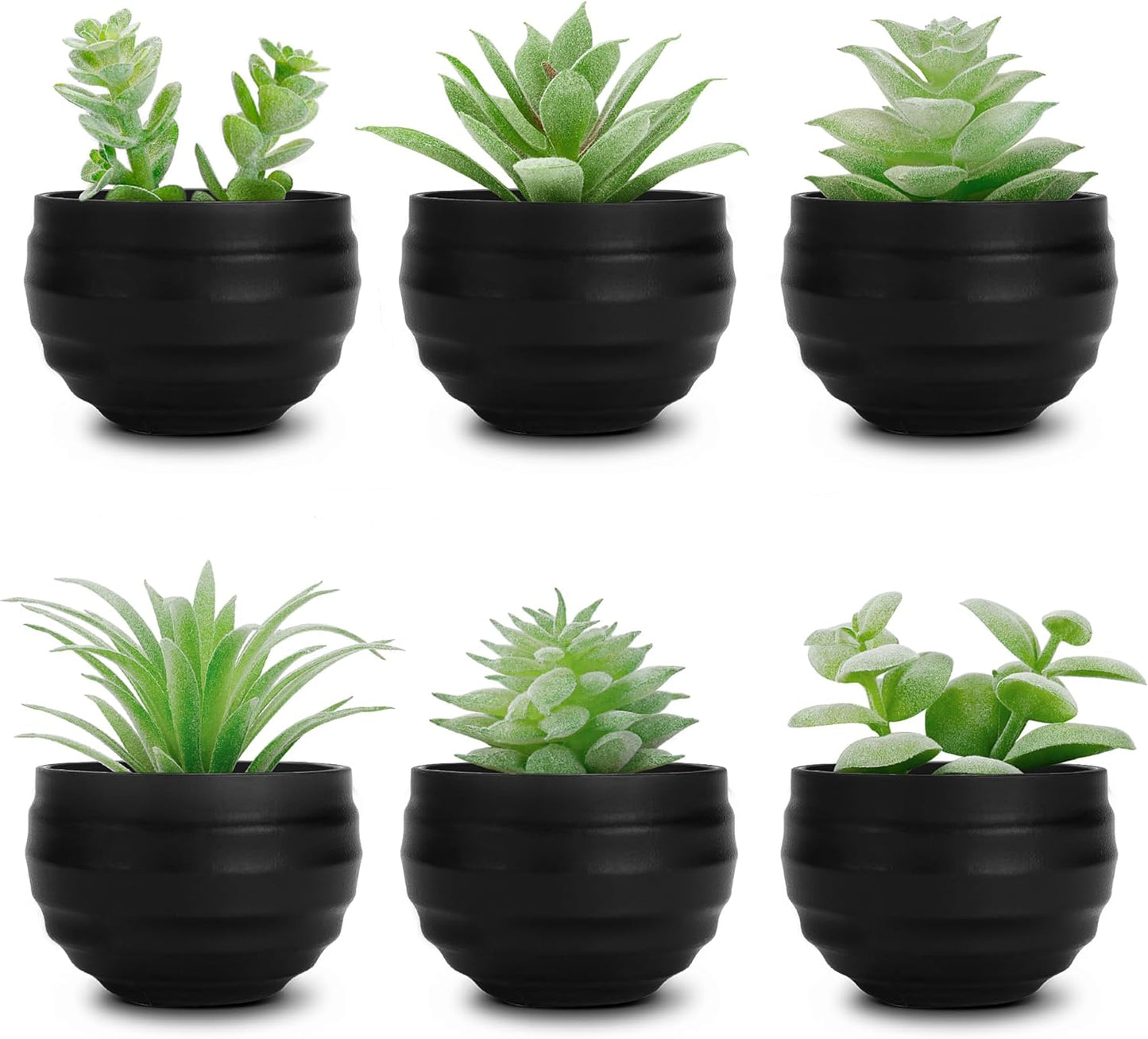 6 Pack Succulents Fake Plants for Bedroom Bathroom Home Decor | Small fake plants，perfect for aesthetic living room shelf decor，office desk accessories，gifts for women，fresh all year