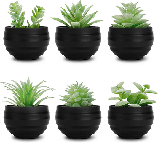 6 Pack Succulents Fake Plants for Bedroom Bathroom Home Decor | Small fake plants，perfect for aesthetic living room shelf decor，office desk accessories，gifts for women，fresh all year