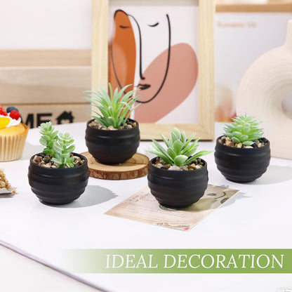 6 Pack Succulents Fake Plants for Bedroom Bathroom Home Decor | Small fake plants，perfect for aesthetic living room shelf decor，office desk accessories，gifts for women，fresh all year