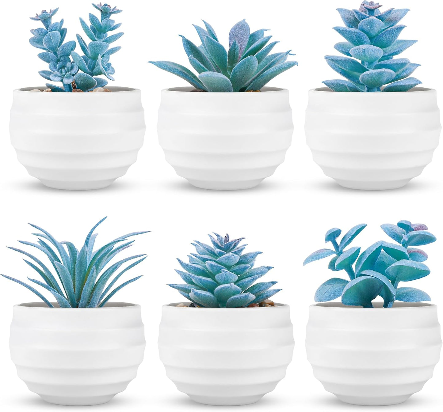 6 Pack Succulents Fake Plants for Bedroom Bathroom Home Decor | Small fake plants，perfect for aesthetic living room shelf decor，office desk accessories，gifts for women，fresh all year