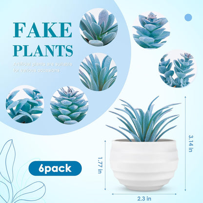 6 Pack Succulents Fake Plants for Bedroom Bathroom Home Decor | Small fake plants，perfect for aesthetic living room shelf decor，office desk accessories，gifts for women，fresh all year