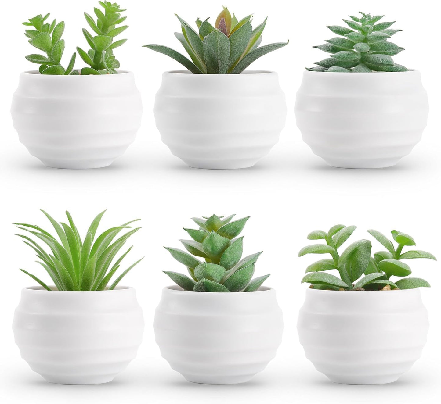 6 Pack Succulents Fake Plants for Bedroom Bathroom Home Decor | Small fake plants，perfect for aesthetic living room shelf decor，office desk accessories，gifts for women，fresh all year
