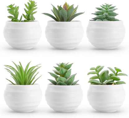 6 Pack Succulents Fake Plants for Bedroom Bathroom Home Decor | Small fake plants，perfect for aesthetic living room shelf decor，office desk accessories，gifts for women，fresh all year