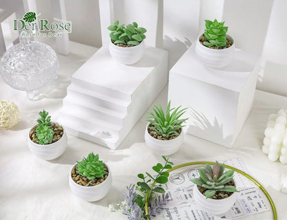 6 Pack Succulents Fake Plants for Bedroom Bathroom Home Decor | Small fake plants，perfect for aesthetic living room shelf decor，office desk accessories，gifts for women，fresh all year