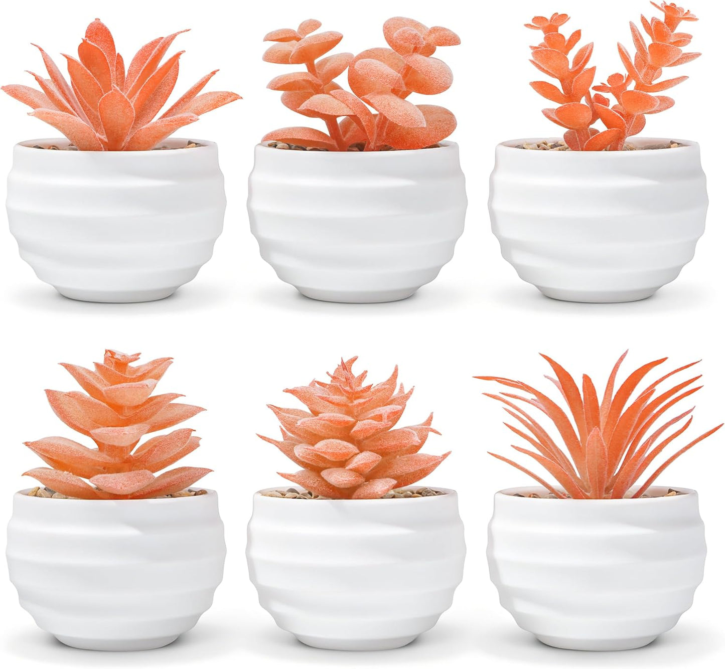 6 Pack Succulents Fake Plants for Bedroom Bathroom Home Decor | Small fake plants，perfect for aesthetic living room shelf decor，office desk accessories，gifts for women，fresh all year