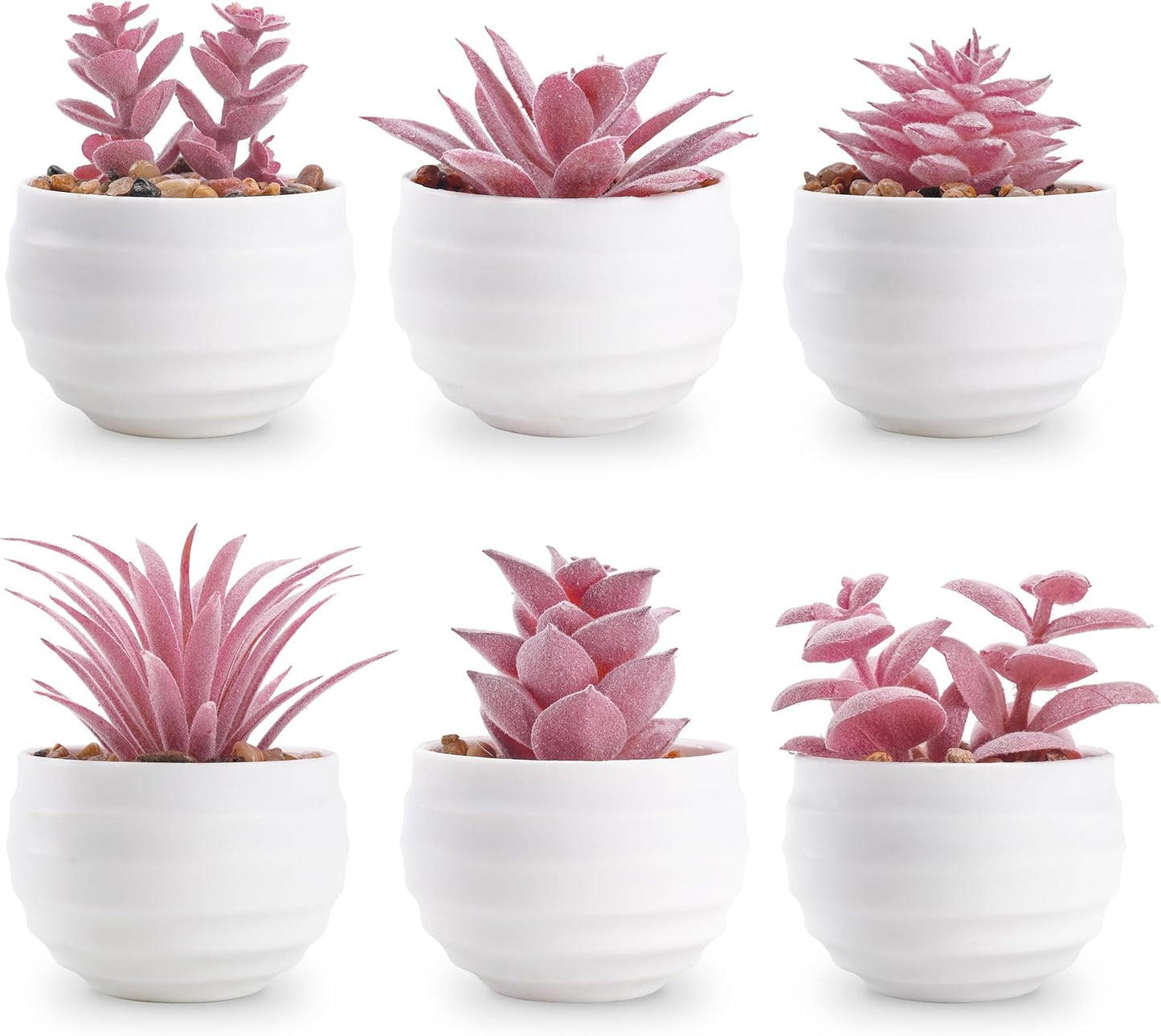 6 Pack Succulents Fake Plants for Bedroom Bathroom Home Decor | Small fake plants，perfect for aesthetic living room shelf decor，office desk accessories，gifts for women，fresh all year