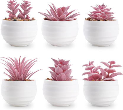 6 Pack Succulents Fake Plants for Bedroom Bathroom Home Decor | Small fake plants，perfect for aesthetic living room shelf decor，office desk accessories，gifts for women，fresh all year