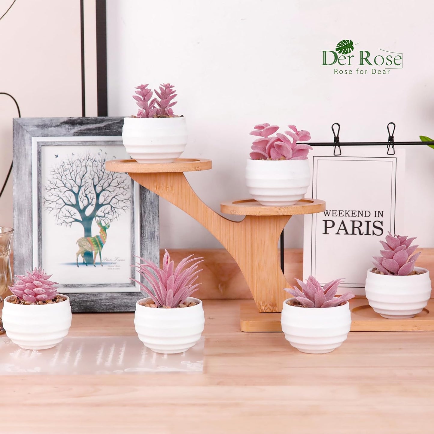 6 Pack Succulents Fake Plants for Bedroom Bathroom Home Decor | Small fake plants，perfect for aesthetic living room shelf decor，office desk accessories，gifts for women，fresh all year
