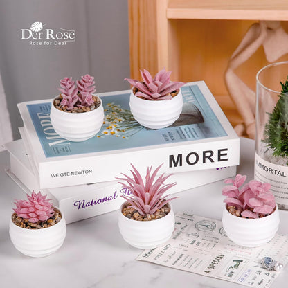 6 Pack Succulents Fake Plants for Bedroom Bathroom Home Decor | Small fake plants，perfect for aesthetic living room shelf decor，office desk accessories，gifts for women，fresh all year