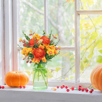 13.78in Artificial Fall Flowers Bouquet Faux Peony Floral Arrangements